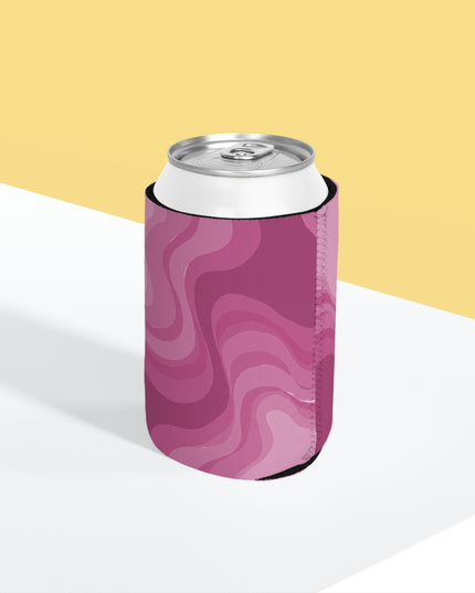 Pinky Mauve Wavey 12 oz Can Cooler Sleeve