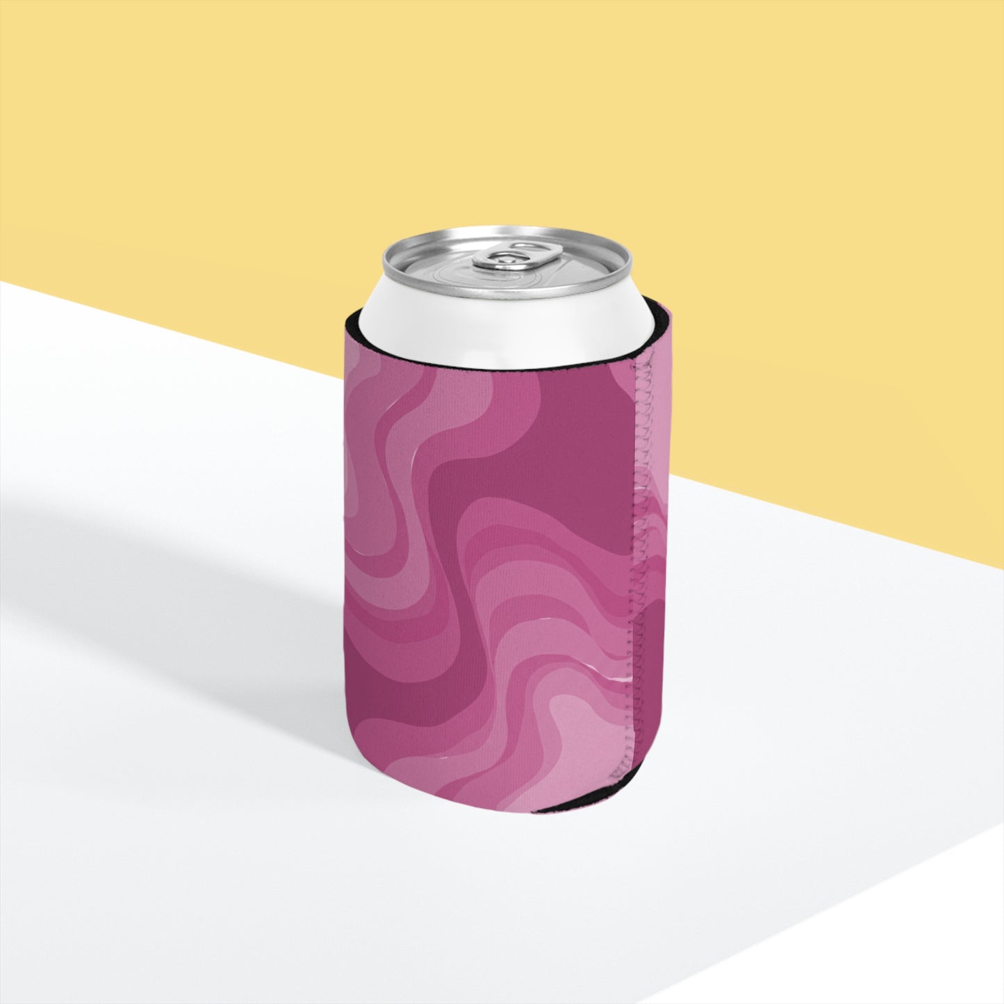 Pinky Mauve Wavey 12 oz Can Cooler Sleeve