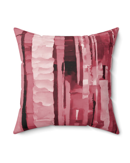 Striped Ruby 18" x 18" Faux Suede Square Pillow