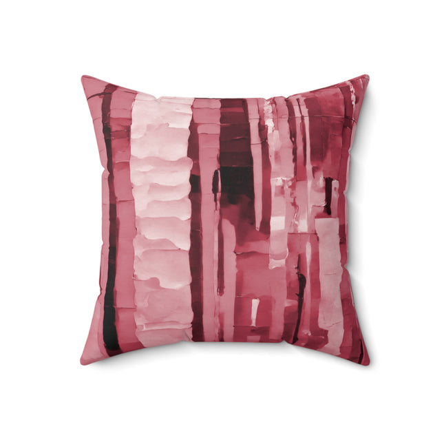 Striped Ruby 18" x 18" Faux Suede Square Pillow