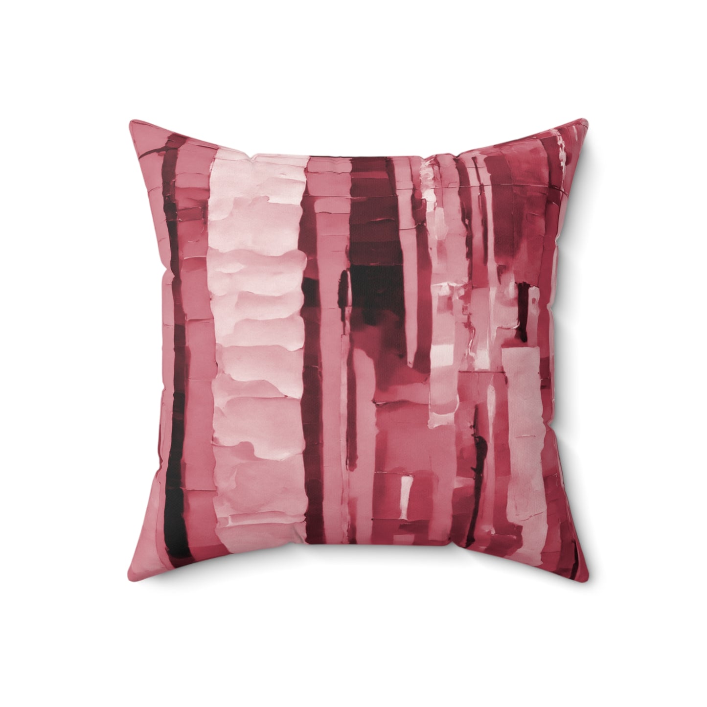 Striped Ruby 18" x 18" Faux Suede Square Pillow