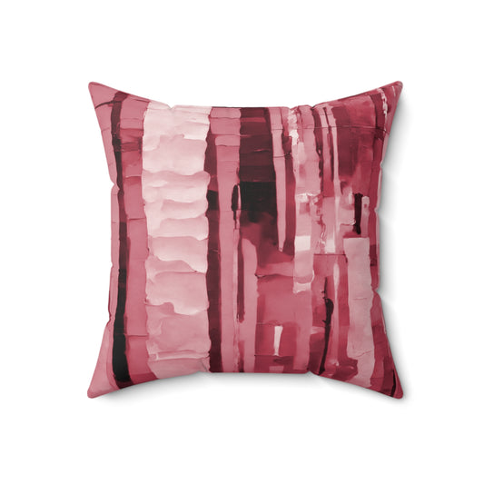 Striped Ruby 18" x 18" Faux Suede Square Pillow