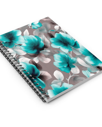 Tif Green Gray Floral Bunch Spiral Notebook - Ruled Line, 6" x 8", 118 pages