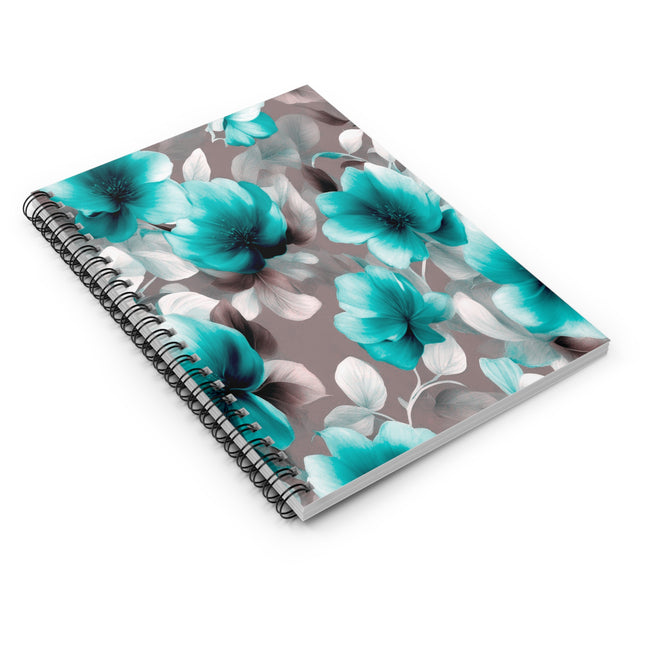 Tif Green Gray Floral Bunch Spiral Notebook - Ruled Line, 6" x 8", 118 pages