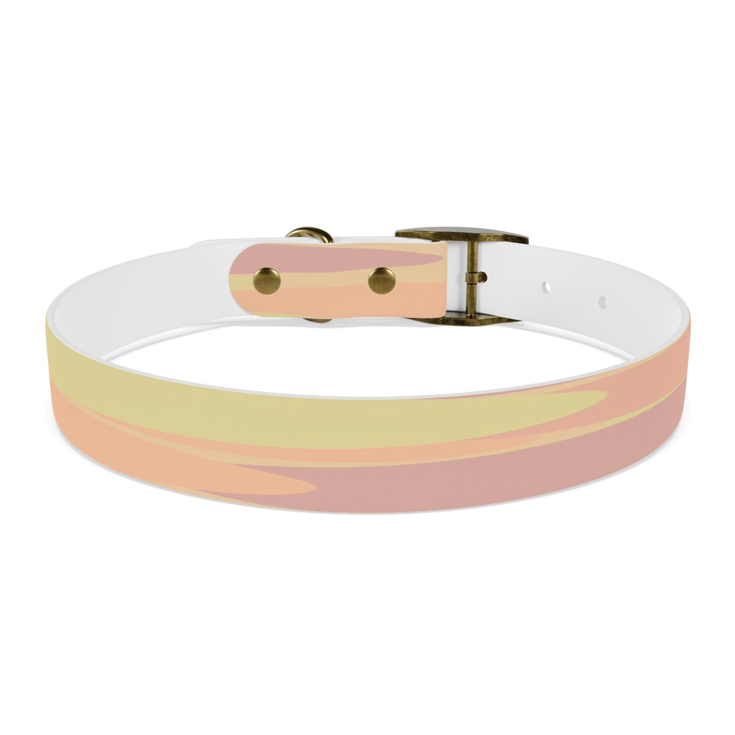 Pastel Hot Peach Patches Large Dog Collar