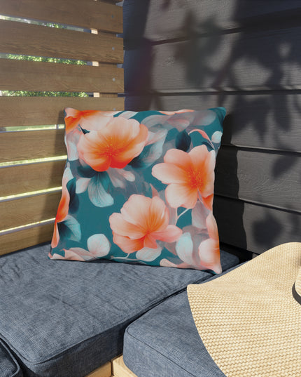 Orange Blossom Floral Bunch Outdoor Pillow, 16" x 16"