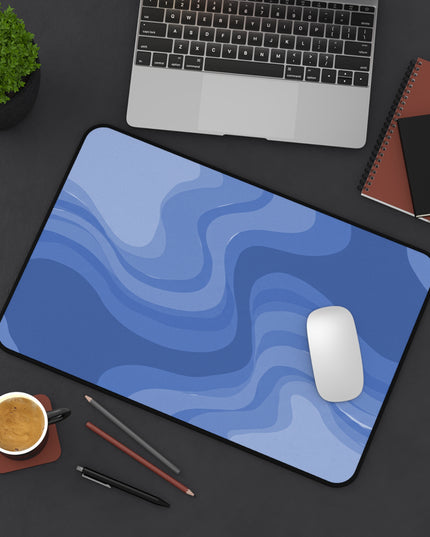 Deep Blue Wavey 12" x 18" Desk Mat