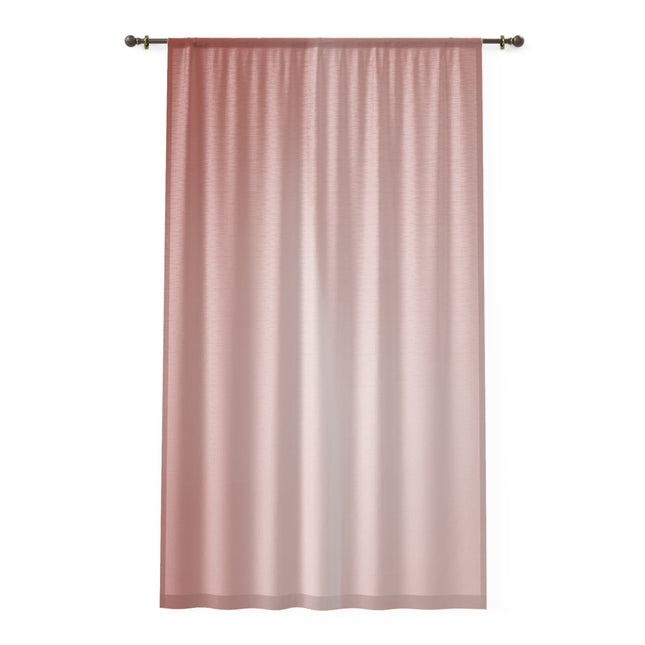 Rose Red Fade Sheer Window Curtain, 50" x 84", partially transparent
