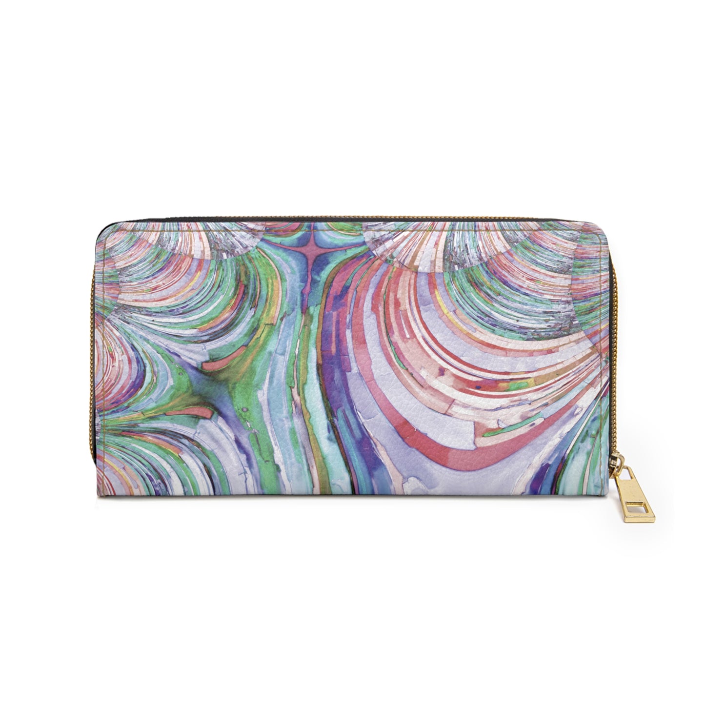 Uzi Spiral Pastels Elegant Abstract Zipper Wallet - Stylish & Functional Accessory for Everyday Use