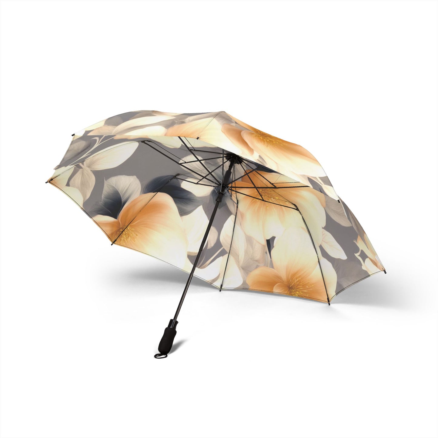 Soft Blossoms Floral Bunch Foldable Umbrella - Compact & Chic