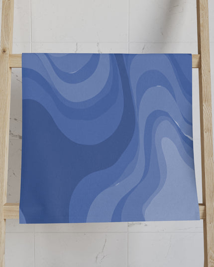 Deep Blue Wavey Hand Towel, 16" x 28"