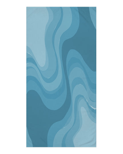 Sky Blue Wavey 30" x 60" Mink-Cotton Towel (50% polyester, 50% cotton)