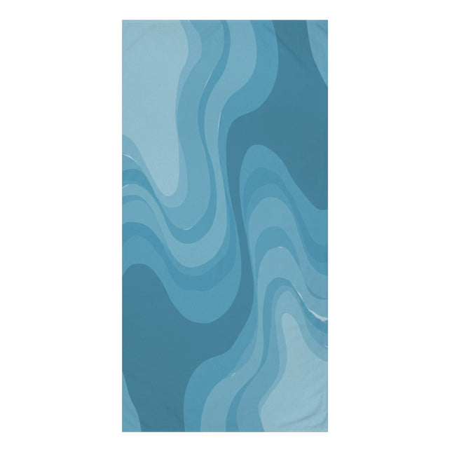 Sky Blue Wavey 30" x 60" Mink-Cotton Towel (50% polyester, 50% cotton)