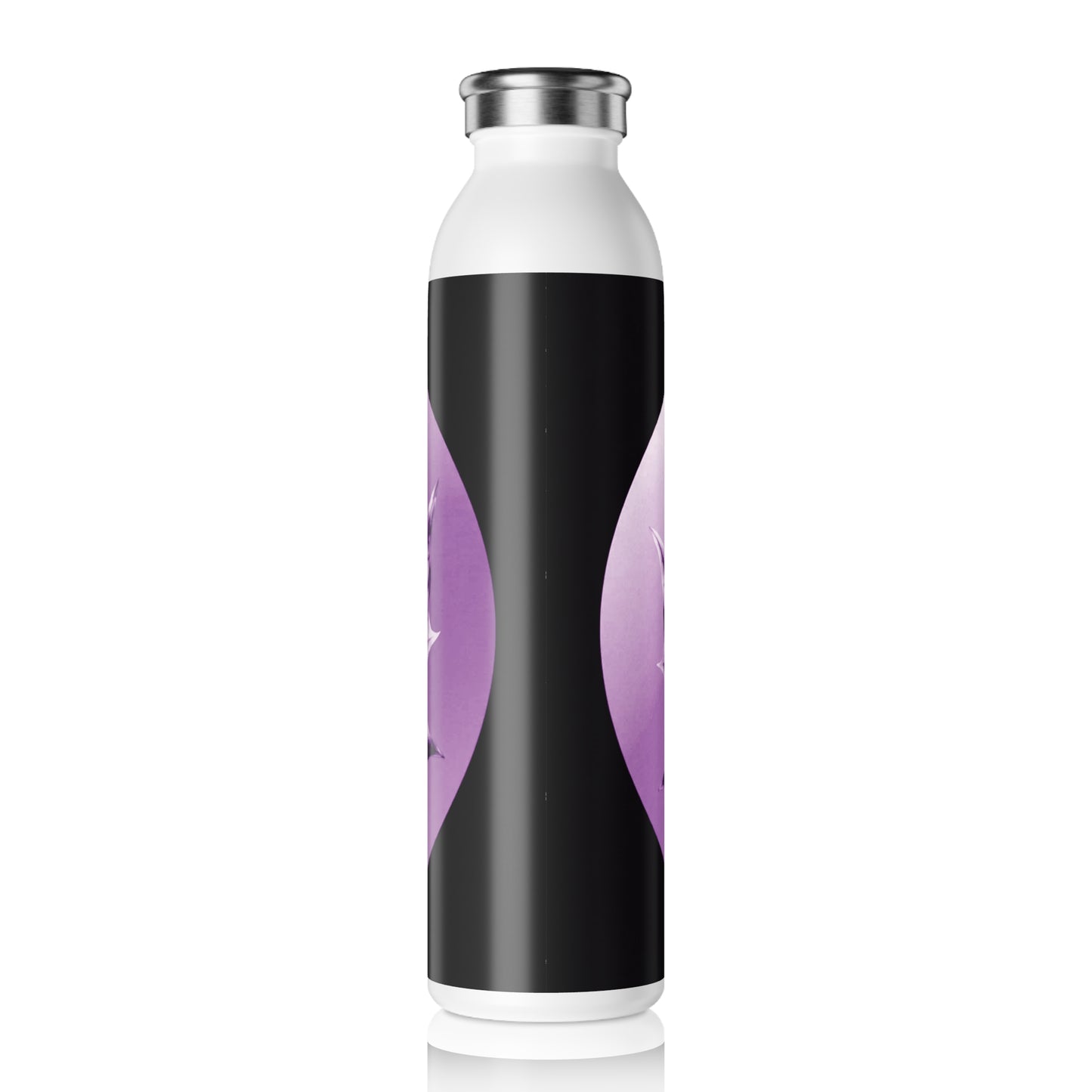 Purple Maple Leaf Slim Water Bottle, 20 oz White