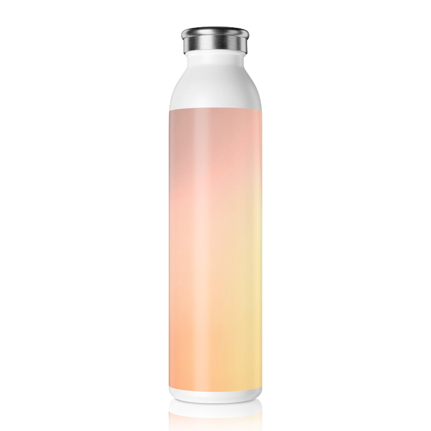 Hot Peach Fade Slim Water Bottle, 20 oz White