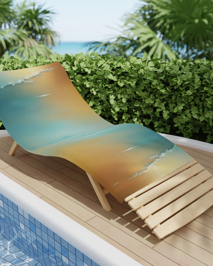 Blue Sea Red Orange Fog Beach Towel, 30" x 60"