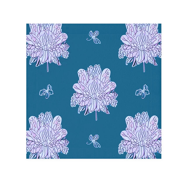 Lavender Floral Butterflies Face Towel, 13" x 13"