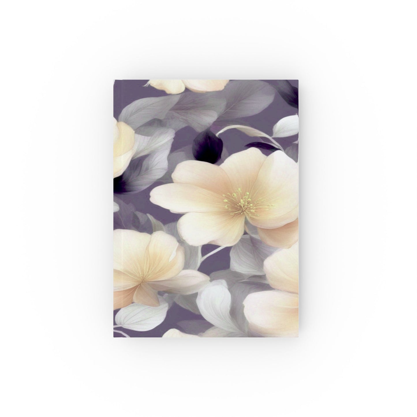White Blush Floral Bunch Bunch Hard Backed Journal with 128 blank pages, 5.2" x 7.4"