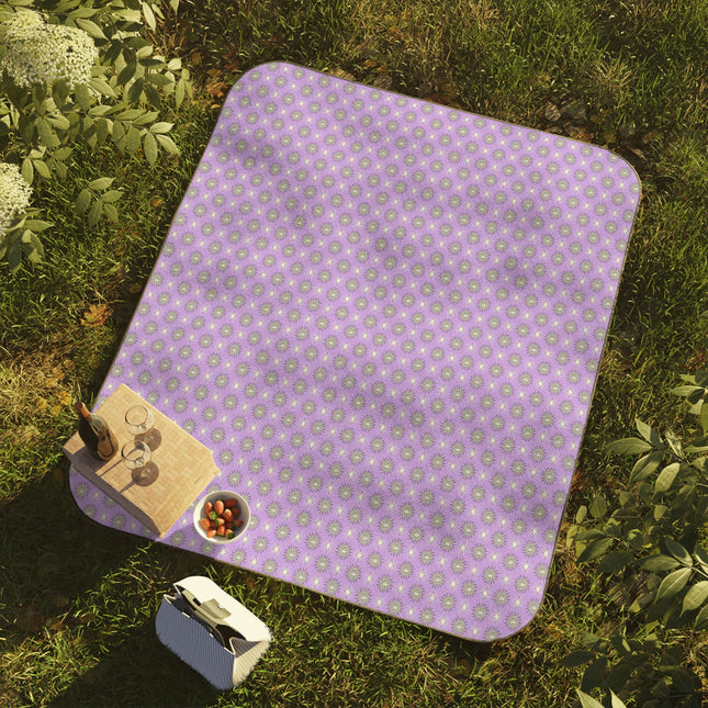 Lavender Star-crossed Bodies Picnic Blanket, 61" × 51"