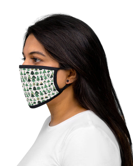 Mini Vintage Green Trees Mixed-Fabric Face Mask