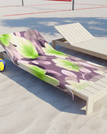 Lime Lavender Floral Bunch 38" × 81" Boho Beach Cloth