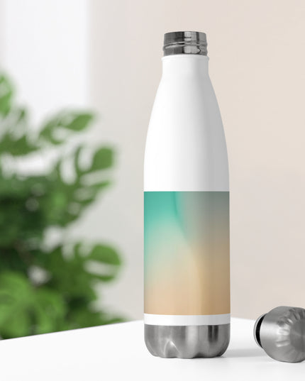 Peachy Green Fade 20oz Insulated White Water Bottle