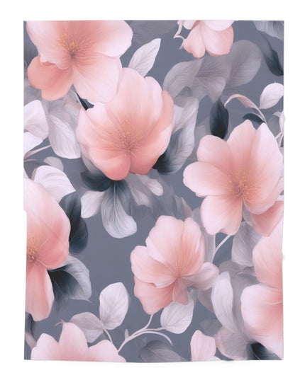 Peach and Blue Gray Floral Bunch Baby Swaddle 30″×40″ Blanket