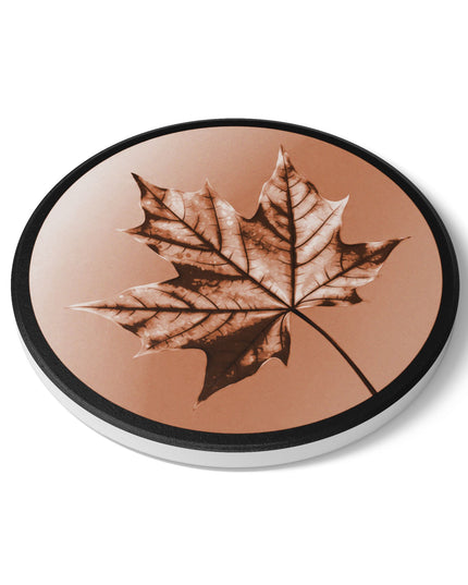 Soft Maple Leaf 4" x 4" Round Ceramic Coaster