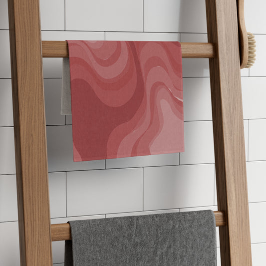 Power Red Wavey Rally Towel, 11" x 18"