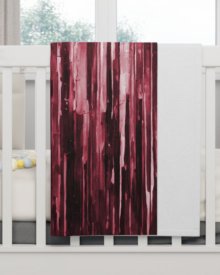 Striped Ruby Soft Fleece Baby Blanket, 30" x 40"