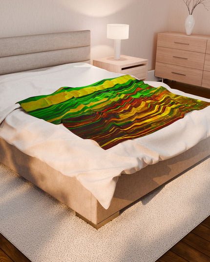 Striped Beta Velveteen Plush Blanket, 50" x 60"
