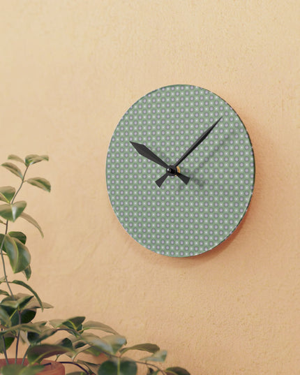 Olive Star-crossed Bodies Acrylic Round Wall Clock, 8" x 8"