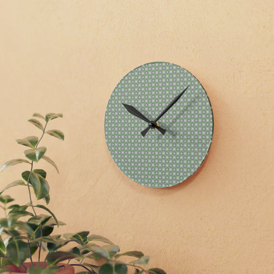 Olive Star-crossed Bodies Acrylic Round Wall Clock, 8" x 8"