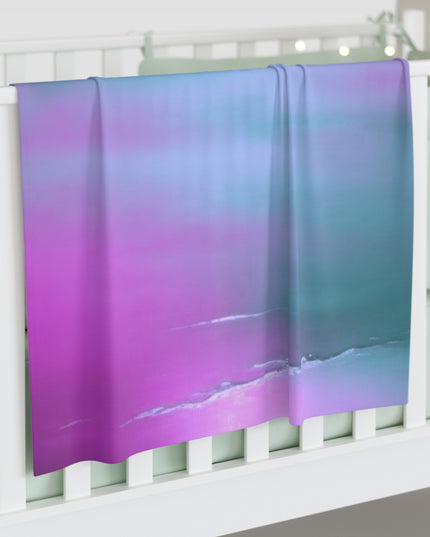 Dark Blue Green Sea Purple Fog Baby Swaddle 30″×40″ Blanket