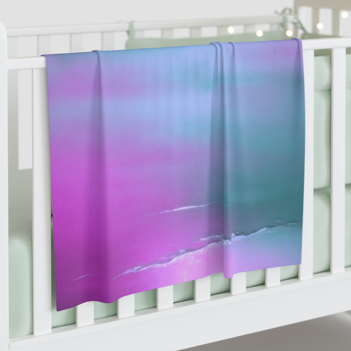 Dark Blue Green Sea Purple Fog Baby Swaddle 30″×40″ Blanket