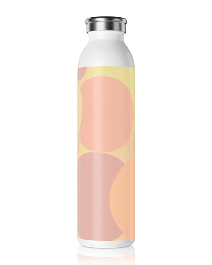 Pastel Hot Peach Patches Slim Water Bottle, 20 oz White