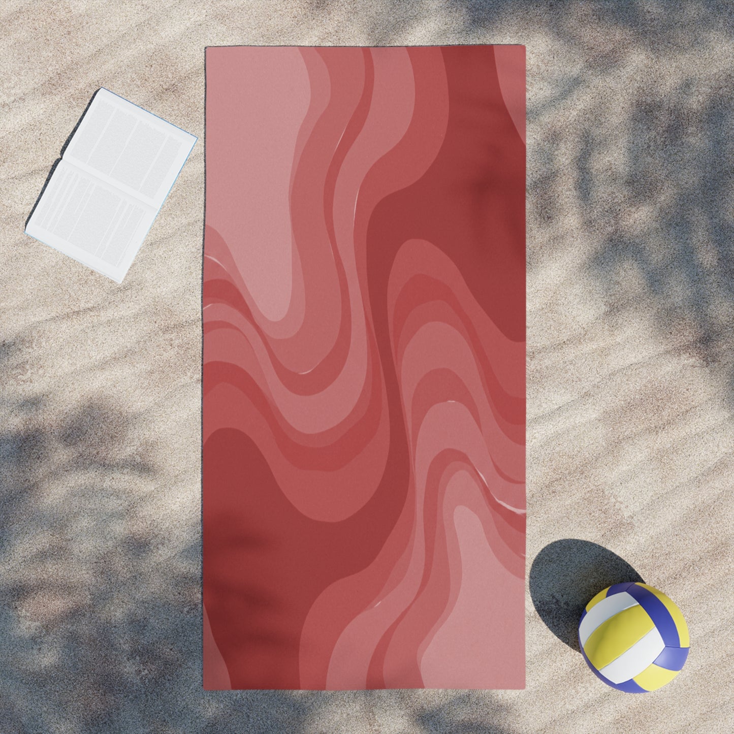 Power Red Wavey Beach Towel, 30" x 60"