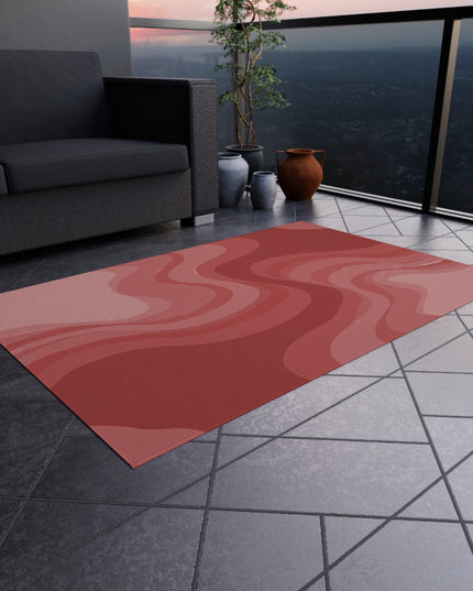 Power Red Wavey 48" x 72" Outdoor Rug