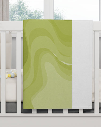 Lemon Wavey Soft Fleece Baby Blanket, 30" x 40"