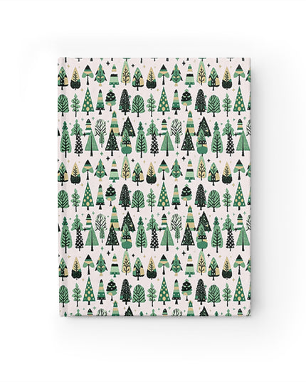 Mini Vintage Green Trees 5" x 7" Journal - 128 Ruled Line pages