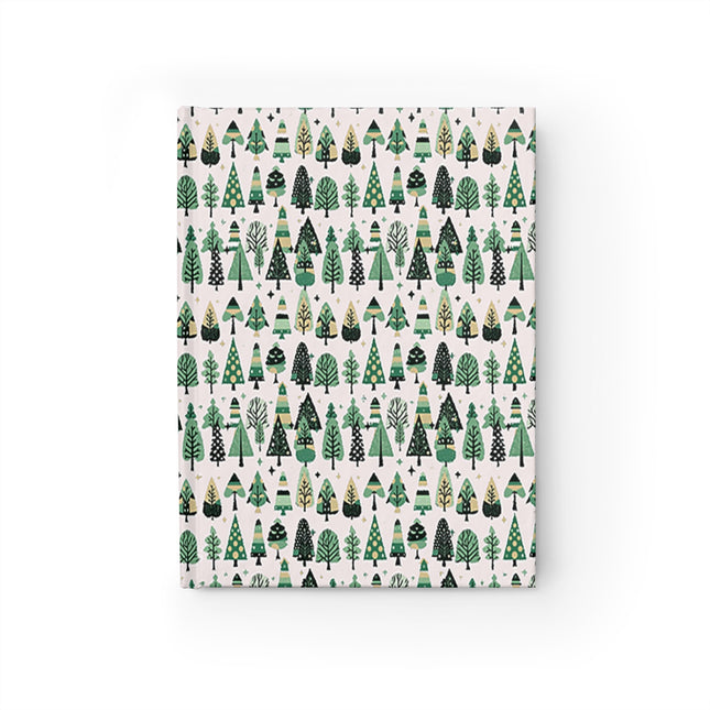 Mini Vintage Green Trees 5" x 7" Journal - 128 Ruled Line pages