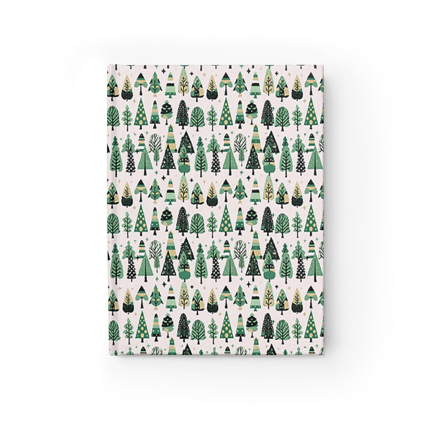 Mini Vintage Green Trees 5" x 7" Journal - 128 Ruled Line pages
