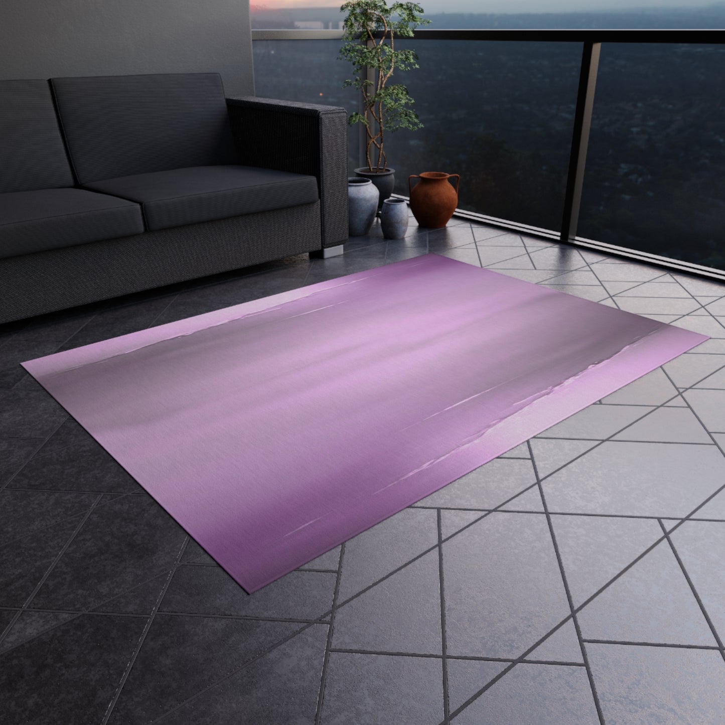 Dark Pink Sea Amethyst Fog Outdoor Rug, 60" x 84"
