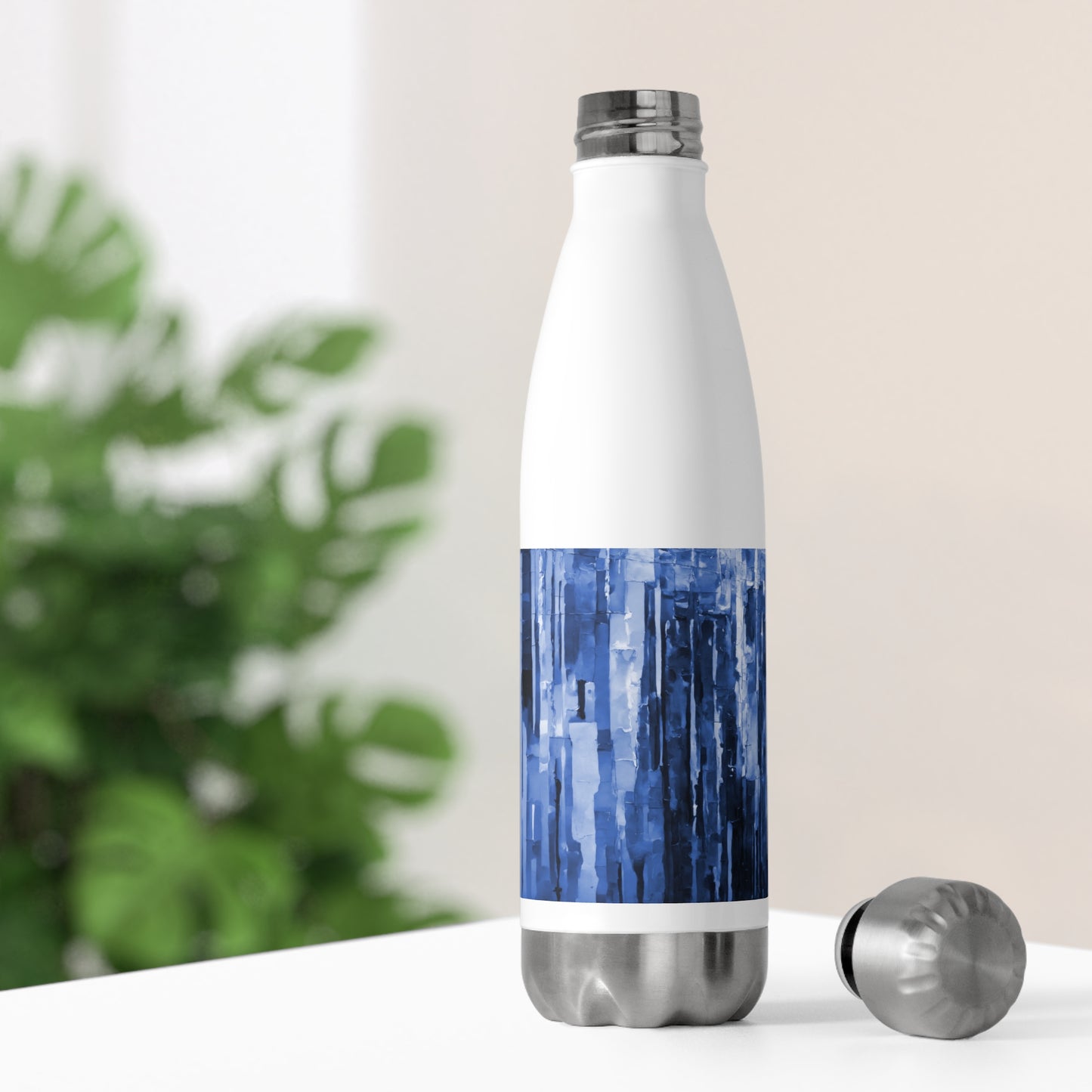 Striped Deep Blue 20oz Insulated Water Bottle