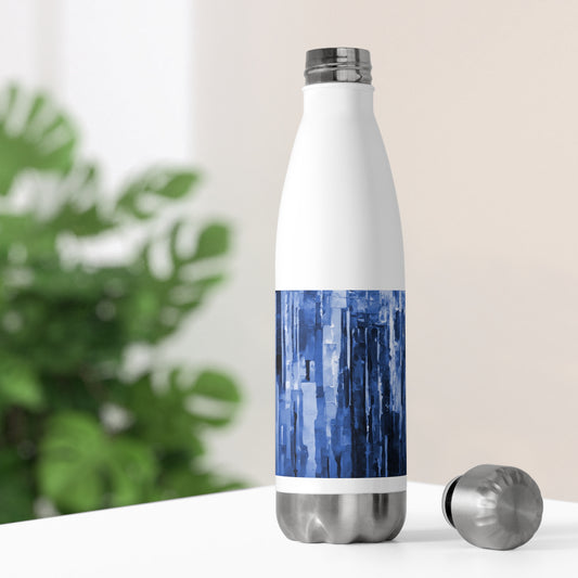 Striped Deep Blue 20oz Insulated Water Bottle