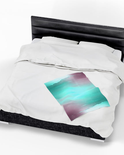 Green Sea Lavender Fog Velveteen Plush Blanket, 30" x 40"