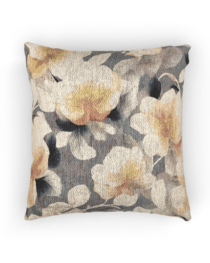Light Orange Florals Woven Pillow, 17" x 18"
