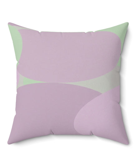 Pastel Lavender Purple and Soft Green Patches 20" x 20" Faux Suede Square Pillow