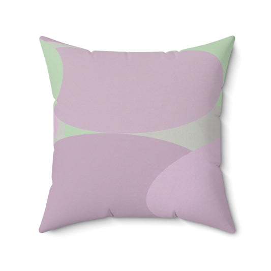 Pastel Lavender Purple and Soft Green Patches 20" x 20" Faux Suede Square Pillow