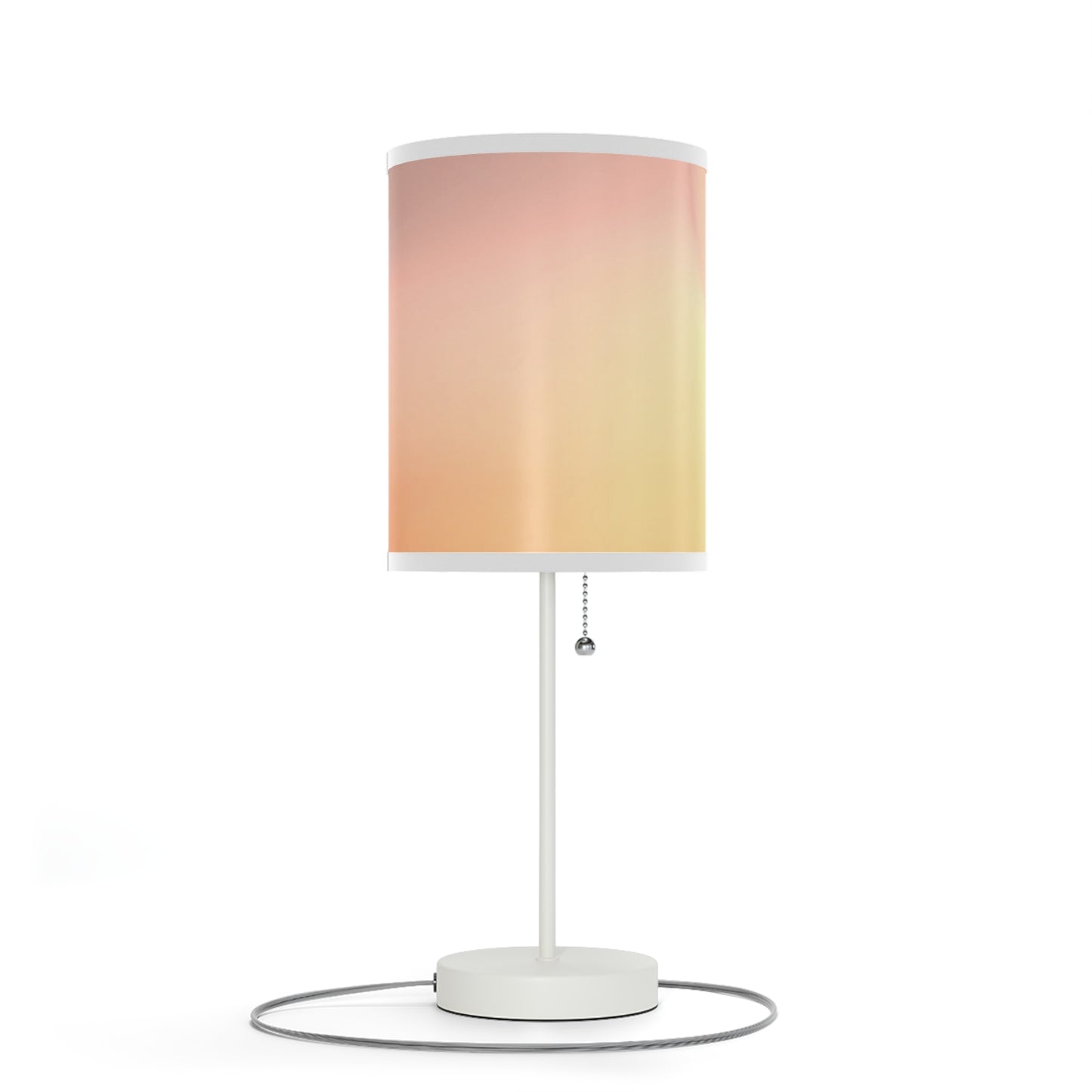 Hot Peach Fade Table Lamp on a White or Silver Stand, US|CA plug